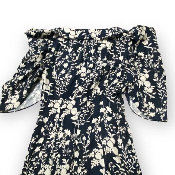 La Ligne Midi Dress, Flora dress, Silk, Size 0, Blue/Cream, New with tag - Picture 14 of 15